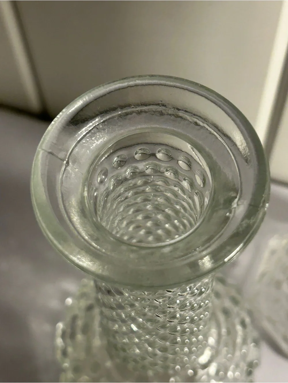Vintage EO Brody Clear Glass Hobnail Bud Vase LOT Set of 2 Mid Century 6
